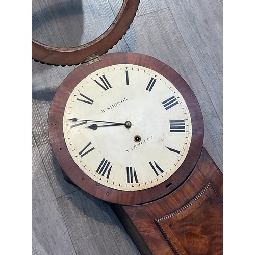 7251 - A late 19th Century mahogany cased tavern clock with circular 13.5'' dial inscribed William Simpson ... 