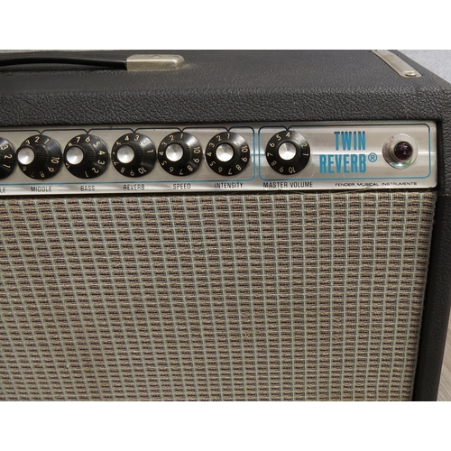 5123 - A 1978 Fender Twin Reverb electric guitar amplifier with Eminence speakers, serial no. A768923, with... 