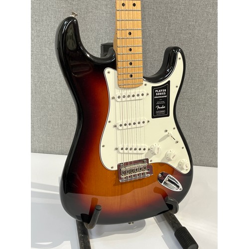 5103 - A Fender Player Series Stratocaster electric guitar Made in Mexico, with three tone sunburst body, m... 