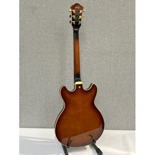 5095 - An Ibanez AS93-VLS 5B-01 semi acoustic guitar, serial number PW17070161, orange burst body, gold col... 