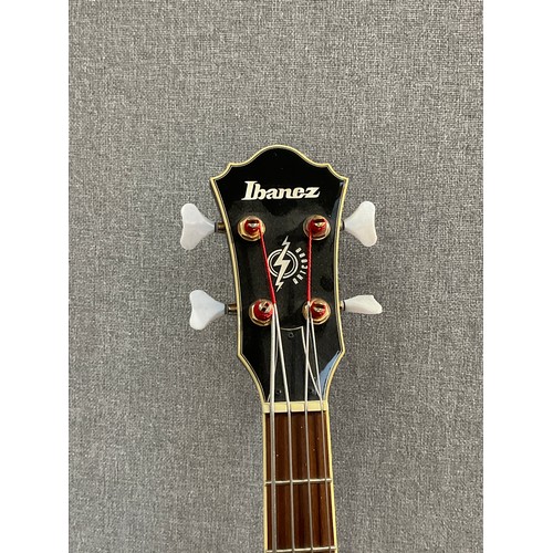 5094 - An Ibanez Artcore AGB200-TBR-12-01 semi acoustic bass guitar, deep red / brown natural body, serial ... 