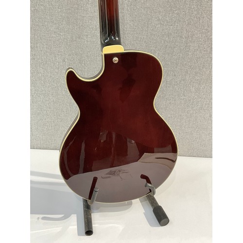 5094 - An Ibanez Artcore AGB200-TBR-12-01 semi acoustic bass guitar, deep red / brown natural body, serial ... 