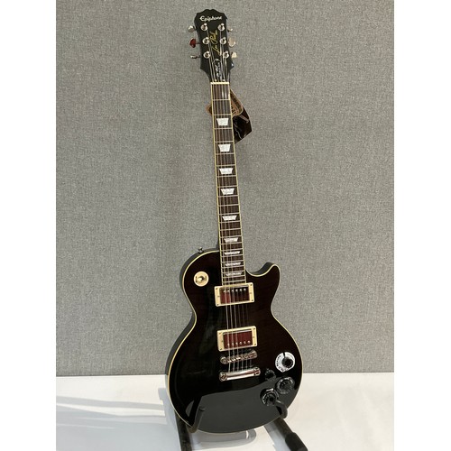 5096 - An Epiphone Les Paul 1960 Tribute Plus electric guitar, figured grey body, serial number F340710, Ep... 