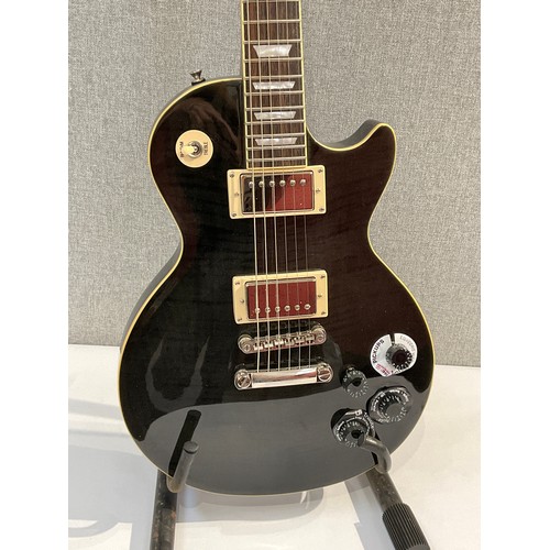 5096 - An Epiphone Les Paul 1960 Tribute Plus electric guitar, figured grey body, serial number F340710, Ep... 