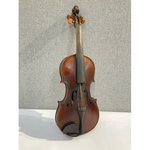 5084 - A late 19th / early 20th Century Stradivarius label violin, full size (4/4), with ATS marked back an... 