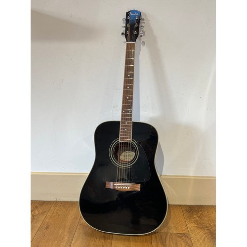 5117 - A Fender DG-18BLK acoustic guitar in black, with soft case