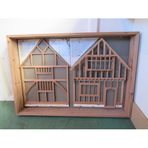 9001 - Two pine framed architects models of house/barn frontage