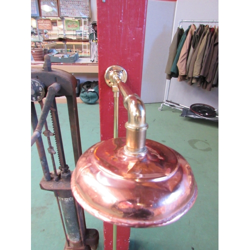 9031 - A brass mixer tap with large copper shower head attachment