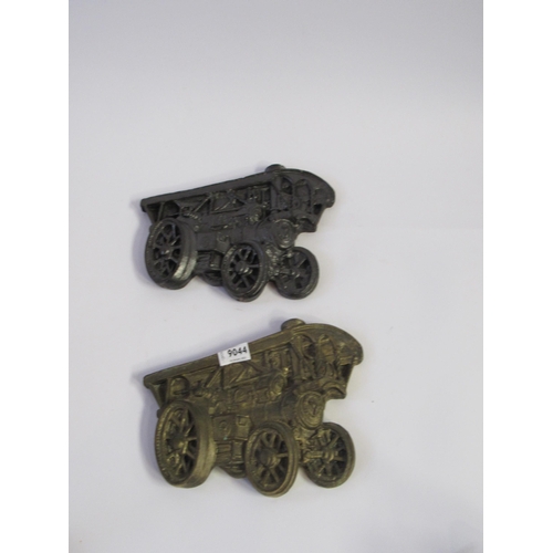 9044 - Two cast plaques of steam tractors