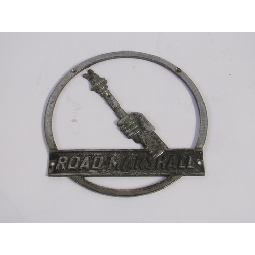 9052 - A cast alloy Road Marshall plaque, 10