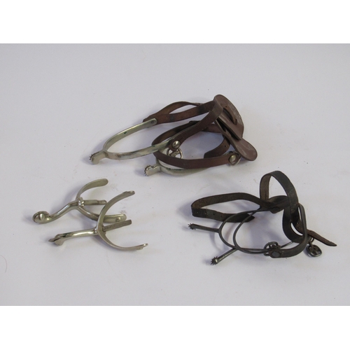 9054 - Three pairs of early 20th Century spurs   (R) £20
