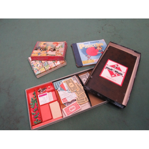 9074 - Boxed Monopoly, picture blocks and Pinocchio record set