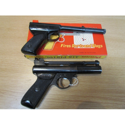 9218 - A vintage Webley Mark I air pistol, .177 calibre, together with a boxed Diana air pistol a/f (2)