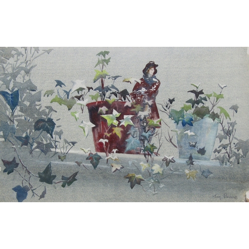 1119 - JOY PARSONS FRSA SWLA (1915-2012) A framed and glazed watercolour, 'China Figure with Ivy'. Signed b... 