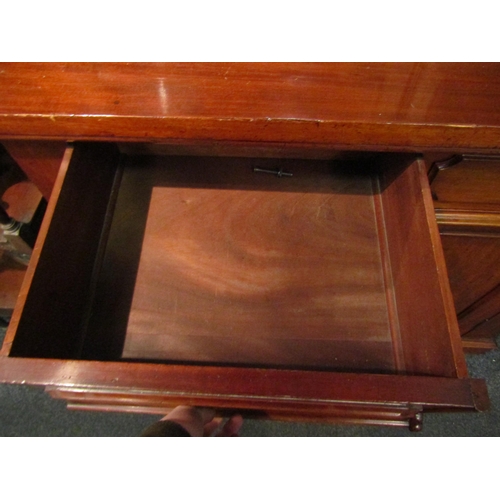 1038 - A Victorian mahogany bookcase, two drawer over two door base, missing some veneer, 226cm high x 107c... 