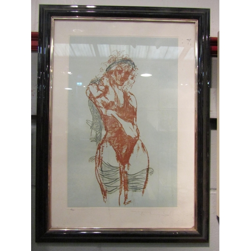 1071 - A limited edition print of a female figure, no. 46/150, framed and glazed, 53cm x 34cm image size