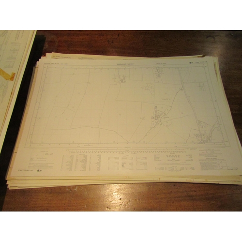 1110 - A quantity of mainly 1960's/70's ordnance survey maps (approx 60) 1:2500 scale including Bramford, F... 