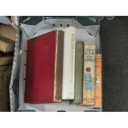 1144 - Assorted books including 19th Century leather bound and antiquarian examples with plates 