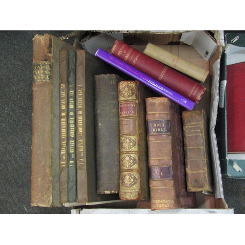 1144 - Assorted books including 19th Century leather bound and antiquarian examples with plates 