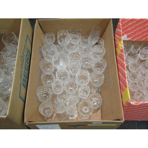 1149 - Three boxes of mixed crystal and cut glass drinking glasses  (E)  £40-60