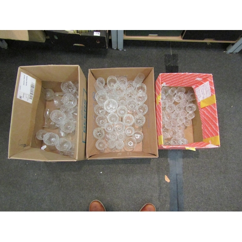 1149 - Three boxes of mixed crystal and cut glass drinking glasses  (E)  £40-60