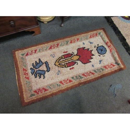 1036 - Five mainly brown ground rugs including floral design runner