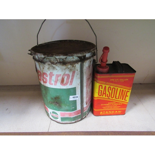 7223 - A Castrol oil can and one gallon Gasoline can     (E) 10-20