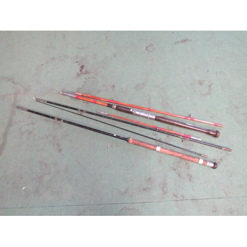 7224 - A Rodwill three piece rod and three piece split cane rod