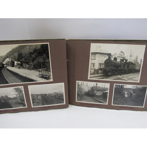 7024 - An album containing black and white photos of mostly British Railways and European Locomotives and a... 