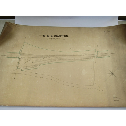 7031 - Three orignal rolled and dated surveyors maps of railway stations - Smeeth Road & Emneth (Watlington... 