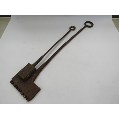 7033 - Two blacksmith branding irons - B.R and Norwich