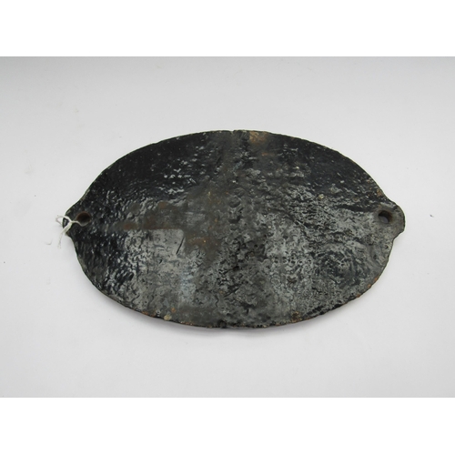 7040 - An oval cast iron NER bridge plate numbered 8