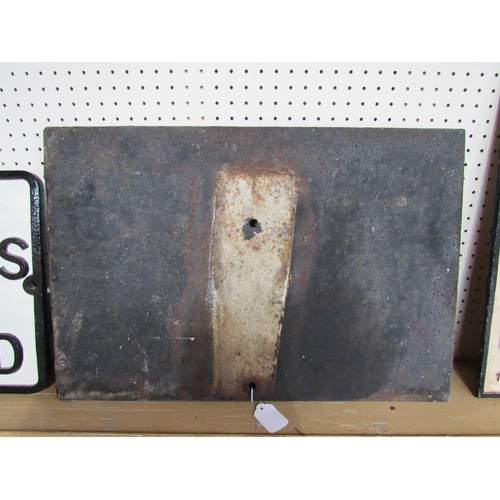 7125 - A cast iron sign - Beware of Trains, 56 x 37.5cm