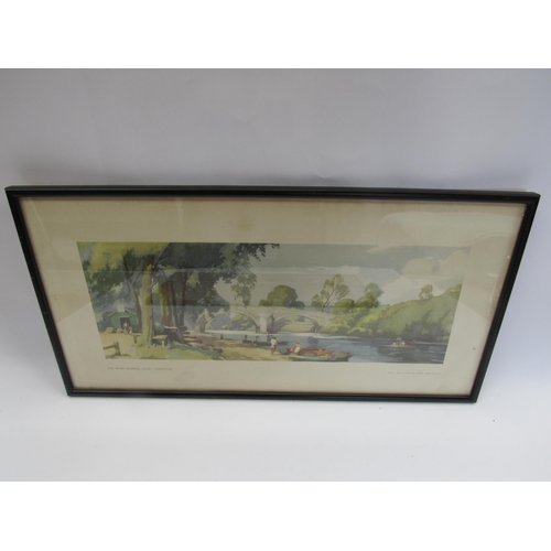 7175 - Two framed and glazed carriage prints of Bourton on the Water, Gloucestershire and The River Wharfe,... 