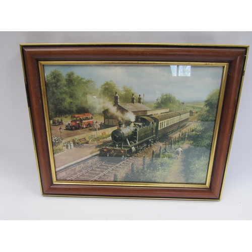 7182 - Two framed and glazed pictures of locomotives including 60009 'Union of South Africa'     (E) £8-12