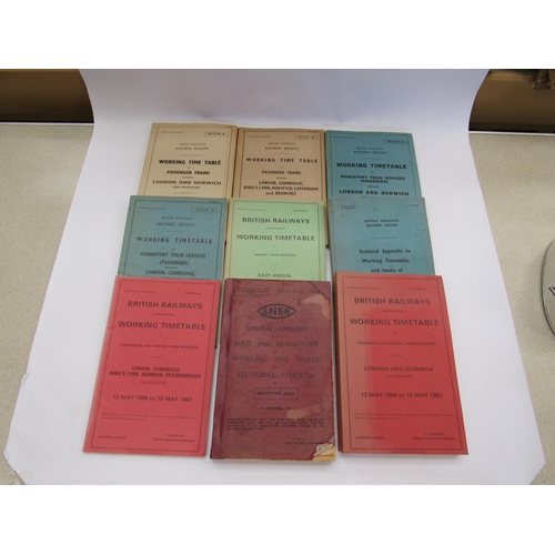 7189 - A box of LNER and B.R Appendices and Working Timetables relating to East Anglia (11)