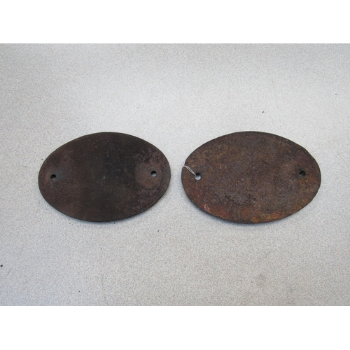 7080 - Two cast iron wagon plates - Derby Lot Number 30961, dated 1982 & 1983