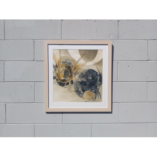 1056 - LOUISE BIRD (XX/XXI): A framed and glazed manipulated monoprint depicting Bumble Bee's. Pencil signe... 