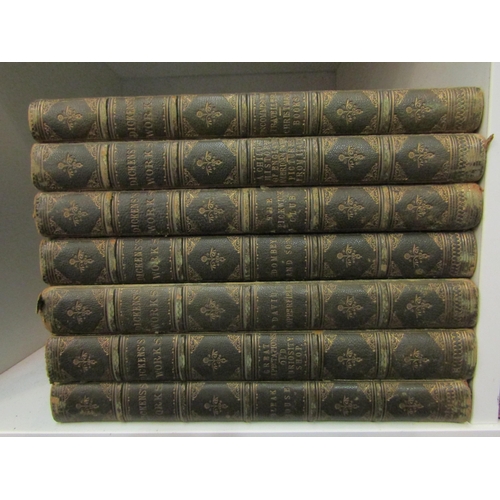 1022 - Charles Dickens Works, 15 volumes published by Chapman & Hall circa late 19th Century, all with blac... 