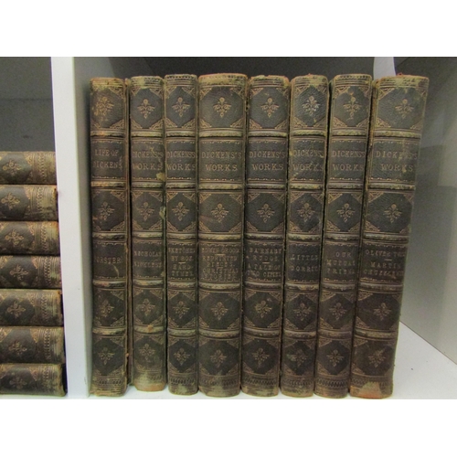 1022 - Charles Dickens Works, 15 volumes published by Chapman & Hall circa late 19th Century, all with blac... 