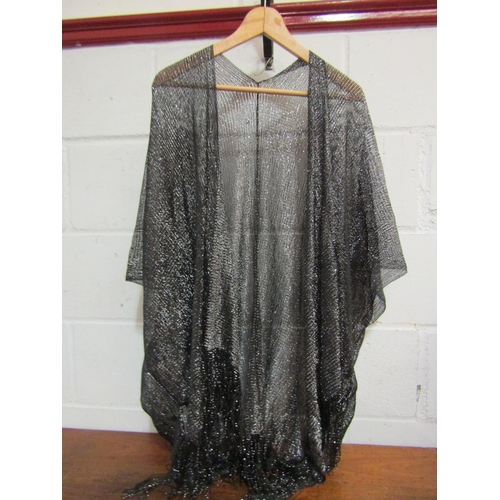 1037 - Two sparkle shawls and two scarves including a pom-pom example (4)   (R)  £15