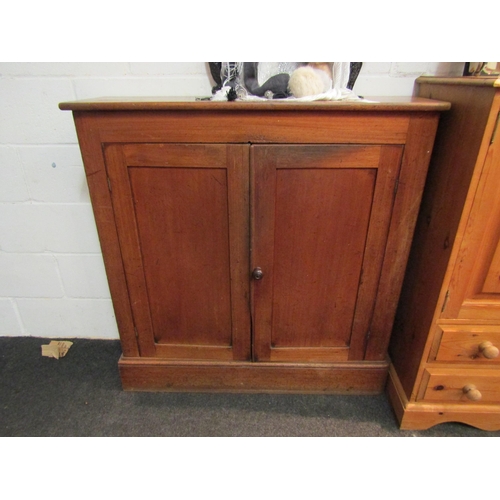 1038 - An early 20th Century mahogany two door cupboard, 107cm high x 106cm wide x 30cm deep