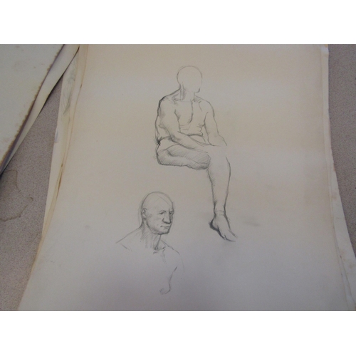 1066 - A quantity of unsigned artist's sketches, mostly nude studies   (E)  £20-30