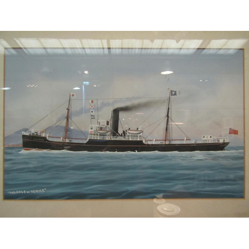 1069 - A 20th Century watercolour and gouache maritime painting depicting 