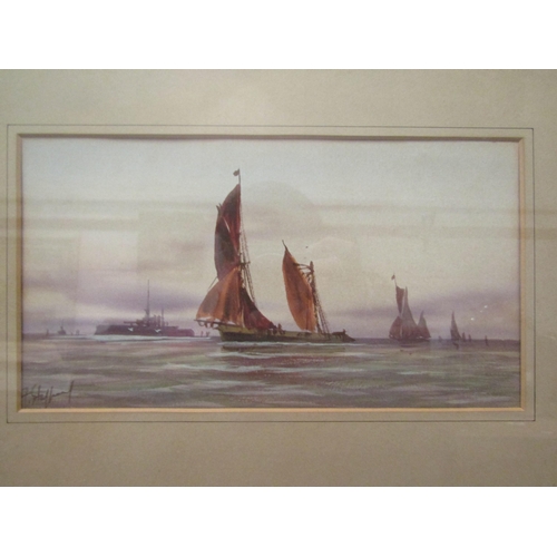 1128 - Two framed and glazed watercolours of sailing vessels. Both signed bottom left F. Stafford. Largest ... 