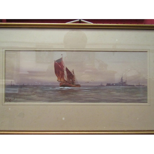 1128 - Two framed and glazed watercolours of sailing vessels. Both signed bottom left F. Stafford. Largest ... 