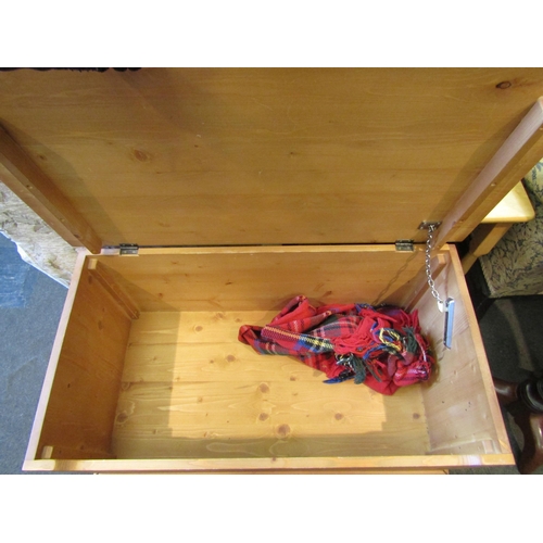 1144 - A pine blanket box, 49cm high x 92cm wide x 48cm deep