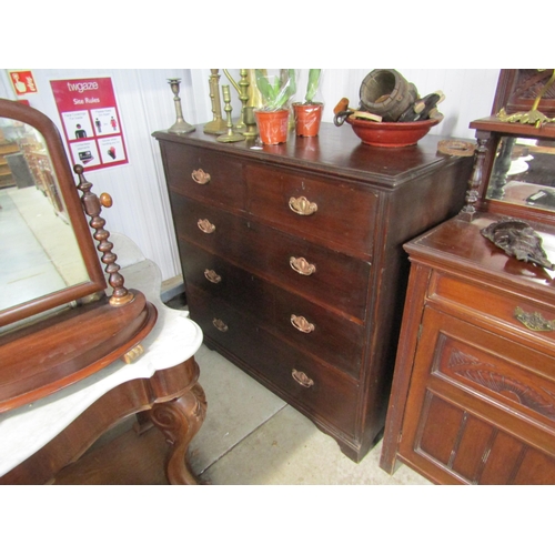 2109 - A late 19th Century mahogany two over three chest of drawers with copper handles