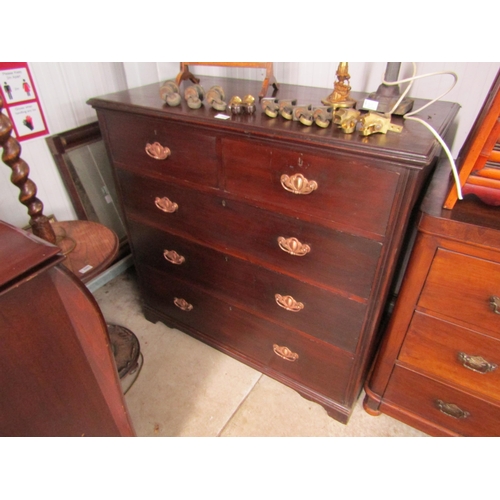 2109 - A late 19th Century mahogany two over three chest of drawers with copper handles