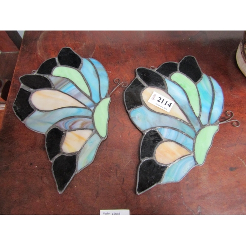 2195 - A pair of Tiffany lead glazed butterflies     (R) £0